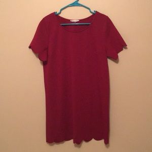 Scalloped Maroon Loveriche Dress